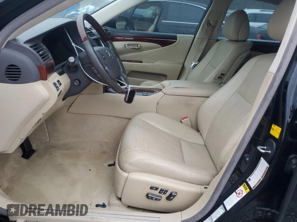 2009 Lexus LS 460 with VIN JTHCL46F395001858, listed as a Copart auction lot 89346225 with 291,337 mi miles and Salvage Title. Bid and sale history available at DreamBid. Image 7.