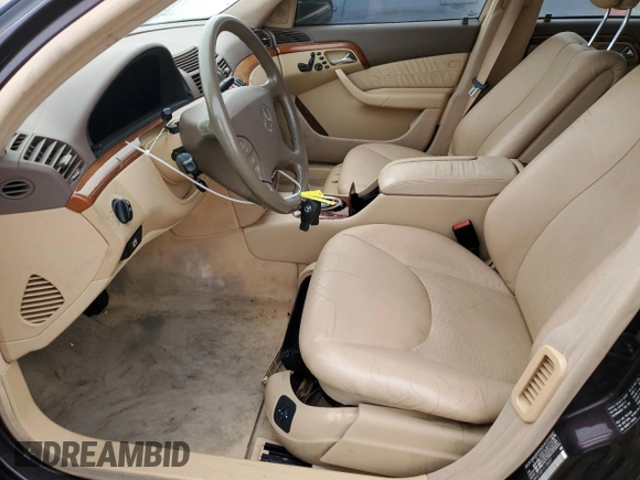 2001 Mercedes-Benz S-Class with VIN WDBNG70J81A138687, listed as a Copart auction lot 42194795 with 137,677 mi miles and Salvage Title. Bid and sale history available at carsss.com. Image 7.