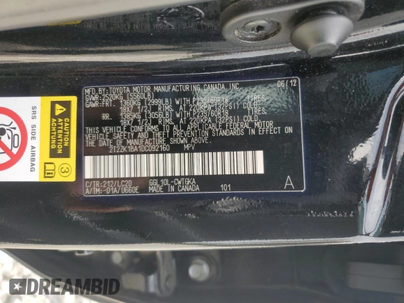 2013 Lexus RX 350 z VIN 2T2ZK1BA1DC092160, wystawiony jako Copart lot #54657135 z przebiegiem 184 420 mil mil oraz Szkoda całkowita • Salvage title. Historia ofert i sprzedaży dostępna na DreamBid. Obrazek 14.