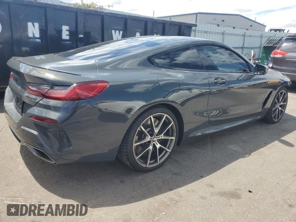 2019 BMW 8 Series M850i xDrive with VIN WBABC4C58KBU96829, listed as a Copart auction lot 54229794 with 20,285 mi miles and Salvage Title. Bid and sale history available at carsss.com. Image 3.