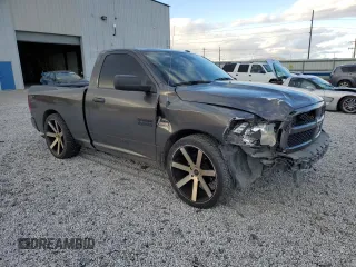 2018 Ram 1500 Express with VIN 3C6JR6AT4JG250464, listed as a Copart auction lot 81504004 with 44,810 mi miles and Salvage title. Bid and sale history available at DreamBid. Image 4.