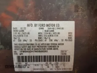 2022 Ford Explorer XLT z VIN 1FMSK8DH7NGB88592, wystawiony jako Copart lot #50787265 z przebiegiem 51 701 mil mil oraz Szkoda całkowita • Salvage title. Historia ofert i sprzedaży dostępna na DreamBid. Obrazek 14.