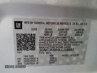 2020 Chevrolet Trax LS with VIN 3GNCJKSB9LL218067, listed as a Copart auction lot 63389735 with 32,555 mi miles and Salvage title. Bid and sale history available at DreamBid. Image 14.