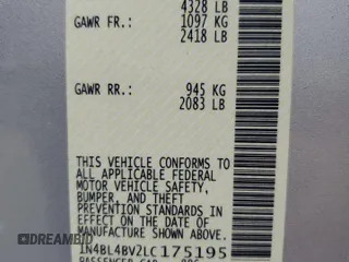 2020 Nissan Altima 2.5 S with VIN 1N4BL4BV2LC175195, listed as a Copart auction lot 72894204 with 34,494 mi miles and Salvage Title. Bid and sale history available at carsss.com. Image 15.