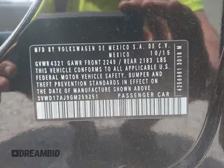 2016 Volkswagen Jetta Sport z VIN 3VWD17AJ9GM259251, wystawiony jako IAAI lot #42061241 z przebiegiem 183 325 mil mil oraz . Historia ofert i sprzedaży dostępna na DreamBid. Obrazek 9.