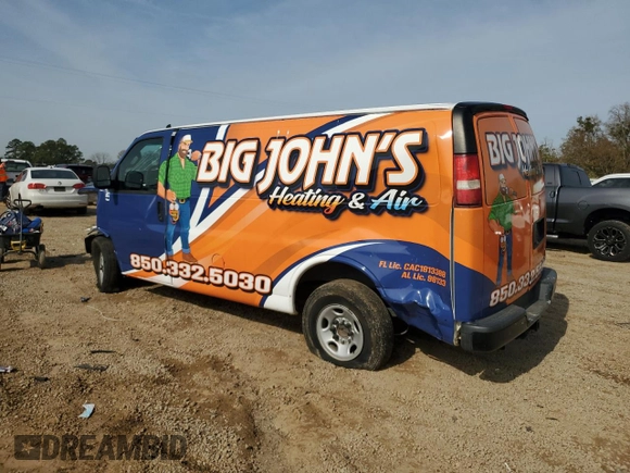 2017 Chevrolet Express Cargo Van with VIN 1GCWGAFF2H1246478, listed as a Copart auction lot 41787405 with 153,907 mi miles and Salvage Title. Bid and sale history available at carsss.com. Image 2.