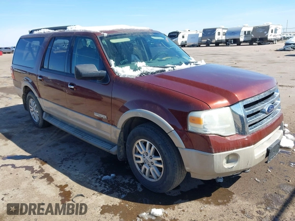 2007 Ford Expedition Max Eddie Bauer with VIN 1FMFK18587LA61689, listed as a IAAI auction lot 41823676 with 257,345 mi miles and . Bid and sale history available at DreamBid. Image 1.
