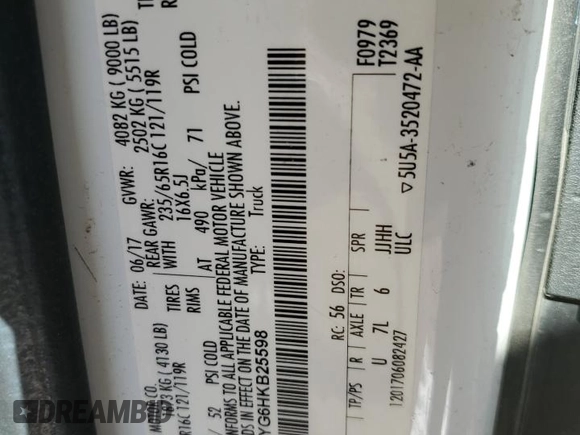 2017 Ford Transit с VIN 1FTYR1YG6HKB25598, выставлен на аукционе Copart как лот 69926424 с пробегом 104 473 миль миль и Списание • Salvage title. История ставок и продаж доступна на DreamBid. Изображение 14.
