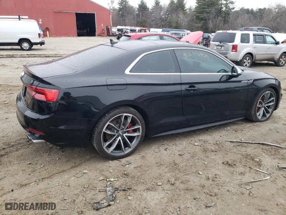 2018 Audi S5 Coupe Premium Plus with VIN WAUP4AF52JA007844, listed as a Copart auction lot 37299603 with NaN miles. Bid and sale history available at carsss.com. Image 3.