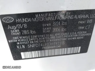 2018 Hyundai Elantra SE with VIN 5NPD74LF0JH392213, listed as a IAAI auction lot 41434037 with 34,752 mi miles. Bid and sale history available at carsss.com. Image 9.