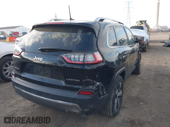 2020 Jeep Cherokee Limited with VIN 1C4PJMDX4LD575922, listed as a IAAI auction lot 41887410 with 23,384 mi miles and . Bid and sale history available at DreamBid. Image 4.