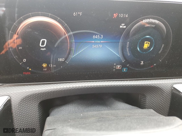 2021 Mercedes-Benz CLA with VIN W1K5J4GB5MN197523, listed as a Copart auction lot 44343745 with 54,579 mi miles and Salvage Title. Bid and sale history available at carsss.com. Image 9.