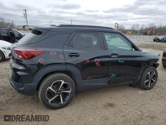 2022 Chevrolet TrailBlazer RS with VIN KL79MUSL5NB022921, listed as a Copart auction lot 46225335 with 79,736 mi miles and Salvage Title. Bid and sale history available at DreamBid. Image 3.