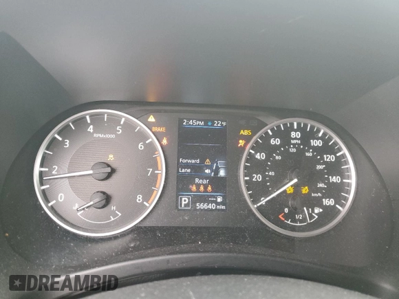 2021 Nissan Sentra S with VIN 3N1AB8BV5MY268336, listed as a Copart auction lot 41856315 with 56,640 mi miles and Salvage Title. Bid and sale history available at DreamBid. Image 9.