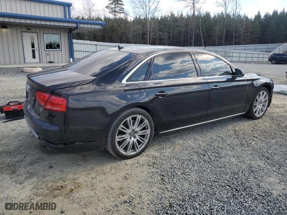 2012 Audi A8 L with VIN WAURVAFD2CN017735, listed as a Copart auction lot 42399705 with 96,662 mi miles and Salvage Title. Bid and sale history available at carsss.com. Image 3.