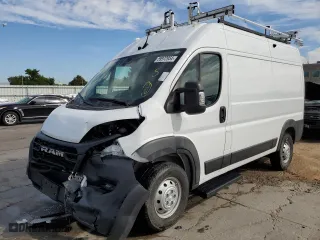 2023 Ram ProMaster Cargo Van with VIN 3C6LRVBG2PE502169, listed as a Copart auction lot 59972954 with 8,301 mi miles and Salvage Title. Bid and sale history available at carsss.com. Image 1.