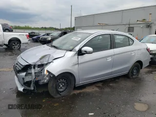 2024 Mitsubishi Mirage ES z VIN ML32FUFJ6RHF12400, wystawiony jako Copart lot #54382945 z przebiegiem 837 mil mil oraz Szkoda całkowita • Salvage title. Historia ofert i sprzedaży dostępna na DreamBid. Obrazek 1.