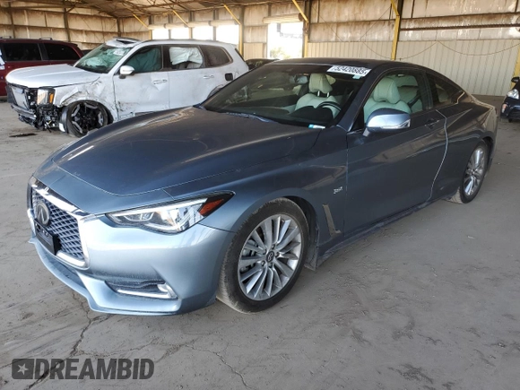 2020 Infiniti Q60 Luxe with VIN JN1EV7EK6LM340103, listed as a Copart auction lot 52420885 with 81,055 mi miles and Salvage Title. Bid and sale history available at carsss.com. Image 1.