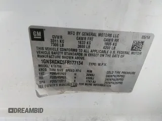2015 Chevrolet Tahoe LTZ z VIN 1GNSKCKC5FR177134, wystawiony jako IAAI lot #41460583 z przebiegiem 202 924 mil mil oraz . Historia ofert i sprzedaży dostępna na DreamBid. Obrazek 9.
