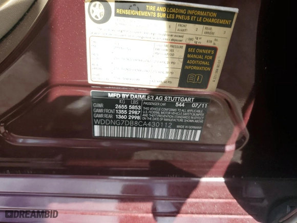 2012 Mercedes-Benz S-Class S 550 with VIN WDDNG7DB8CA430112, listed as a Copart auction lot 77647294 with 151,372 mi miles and Salvage Title. Bid and sale history available at carsss.com. Image 13.