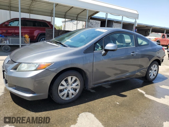 2012 Honda Civic Cpe LX with VIN 2HGFG3B59CH532249, listed as a Copart auction lot 65848414 with 80,214 mi miles and Salvage Title. Bid and sale history available at carsss.com. Image 1.