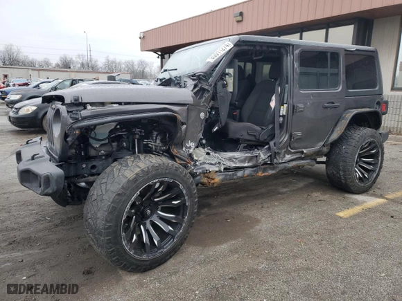 2019 Jeep Wrangler Unlimited Sport S with VIN 1C4HJXDN9KW636558, listed as a Copart auction lot 85011274 with 97,375 mi miles and Salvage Title. Bid and sale history available at carsss.com. Image 1.