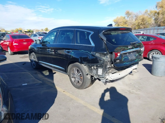2020 Infiniti QX60 Luxe with VIN 5N1DL0MM5LC522210, listed as a IAAI auction lot 40913550 with 90,289 mi miles and . Bid and sale history available at DreamBid. Image 3.