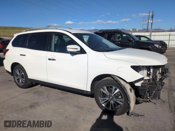 2018 Nissan Pathfinder S with VIN 5N1DR2MM0JC642391, listed as a Copart auction lot 53089395 with 91,571 mi miles and Salvage Title. Bid and sale history available at DreamBid. Image 4.