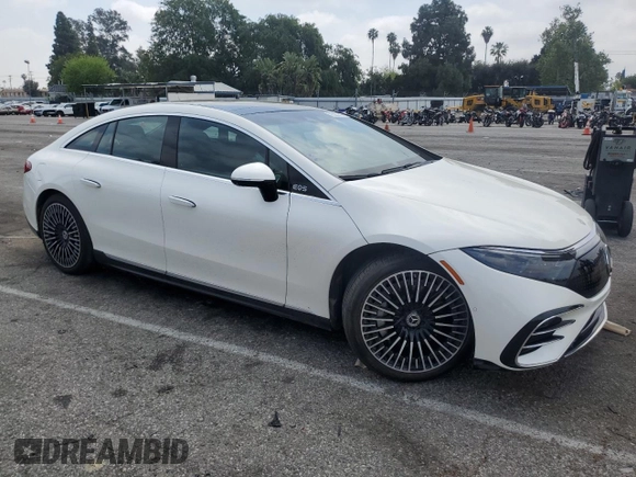 2022 Mercedes-Benz EQS with VIN W1KCG4EB3NA017926, listed as a Copart auction lot 51225244 with 18,669 mi miles and Salvage Title. Bid and sale history available at carsss.com. Image 4.