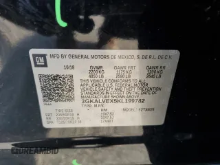 2019 GMC Terrain SLT with VIN 3GKALVEX5KL199782, listed as a Copart auction lot 51586155 with 121,230 mi miles and Salvage Title. Bid and sale history available at carsss.com. Image 13.