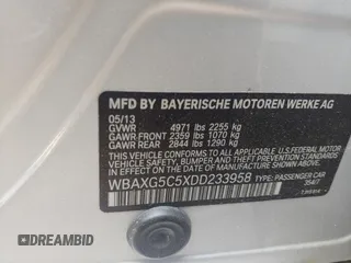 2013 BMW 5 Series 528i with VIN WBAXG5C5XDD233958, listed as a Copart auction lot 54002195 with 103,543 mi miles and Clean Title. Bid and sale history available at carsss.com. Image 10.