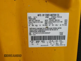 2013 Ford F-150 XL with VIN 1FTNF1CFXDKG00027, listed as a Copart auction lot 48748605 with 121,009 mi miles and Clean title. Bid and sale history available at DreamBid. Image 12.