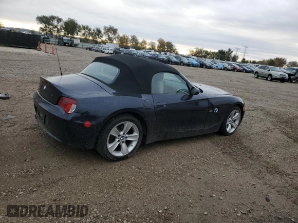 2007 BMW Z4 3.0i with VIN 4USBU33567LW72248, listed as a Copart auction lot 77767364 with 0 mi miles and Salvage Title. Bid and sale history available at carsss.com. Image 3.