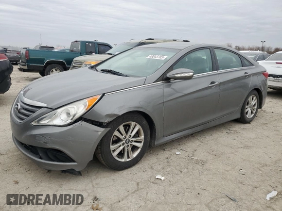 2014 Hyundai Sonata GLS with VIN 5NPEB4AC8EH879564, listed as a Copart auction lot 48043785 with 108,432 mi miles and Clean Title. Bid and sale history available at carsss.com. Image 1.