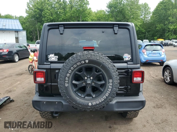 2022 Jeep Wrangler Unlimited Willys with VIN 1C4HJXDN4NW130060, listed as a Copart auction lot 58539485 with 39,930 mi miles and Salvage title. Bid and sale history available at DreamBid. Image 6.