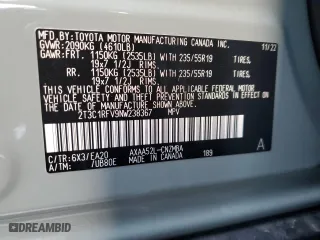 2022 Toyota RAV4 XLE Premium with VIN 2T3C1RFV9NW238367, listed as a Copart auction lot 45426375 with 35,213 mi miles and Salvage Title. Bid and sale history available at carsss.com. Image 16.