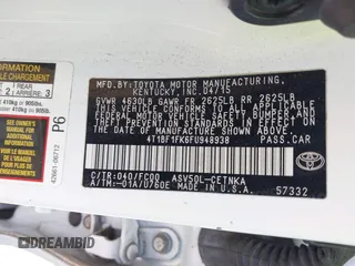 2015 Toyota Camry XLE with VIN 4T1BF1FK6FU948938, listed as a IAAI auction lot 42023487 with 107,232 mi miles. Bid and sale history available at carsss.com. Image 9.
