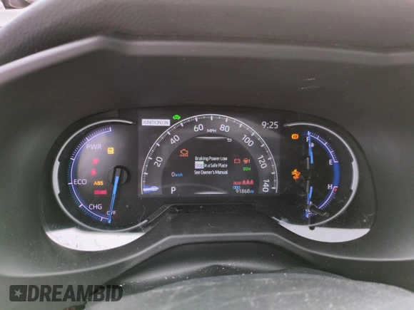 2021 Toyota RAV4 Hybrid XSE with VIN 4T3E6RFV1MU047714, listed as a Copart auction lot 53342535 with 91,868 mi miles and Salvage title. Bid and sale history available at DreamBid. Image 9.