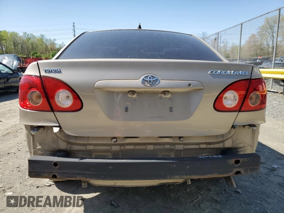 2007 Toyota Corolla CE with VIN 2T1BR32E77C774318, listed as a Copart auction lot 52458855 with 275,730 mi miles and Clean Title. Bid and sale history available at DreamBid. Image 6.