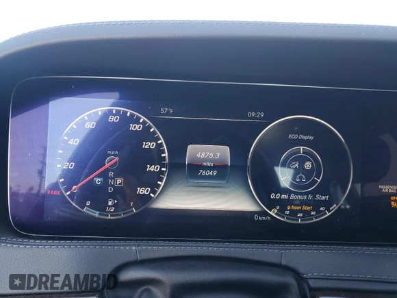 2018 Mercedes-Benz S 450 with VIN WDDUG6GB4JA407506, listed as a Copart auction lot 48018575 with 76,049 mi miles and Salvage Title. Bid and sale history available at carsss.com. Image 9.