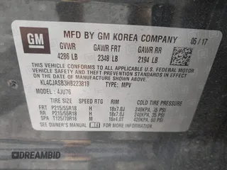 2017 Buick Encore Preferred с VIN KL4CJASB3HB223819, выставлен на аукционе IAAI как лот 42383028 с пробегом 53 885 миль миль и . История ставок и продаж доступна на DreamBid. Изображение 9.