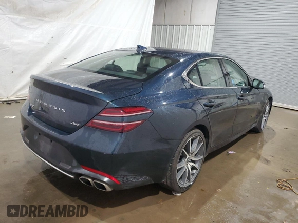 2023 Genesis G70 2.0T with VIN KMTG34TA5PU126988, listed as a Copart auction lot 73927763 with 7,649 mi miles and Clean Title. Bid and sale history available at DreamBid. Image 3.