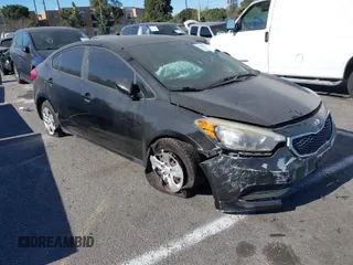 2016 Kia Forte LX with VIN KNAFK4A64G5530805, listed as a IAAI auction lot 41383537 with 158,642 mi miles. Bid and sale history available at carsss.com. Image 1.