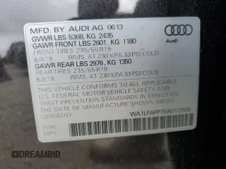 2014 Audi Q5 Premium Plus with VIN WA1LFAFP7EA012969, listed as a Copart auction lot 54889825 with 133,582 mi miles and Clean Title. Bid and sale history available at carsss.com. Image 12.
