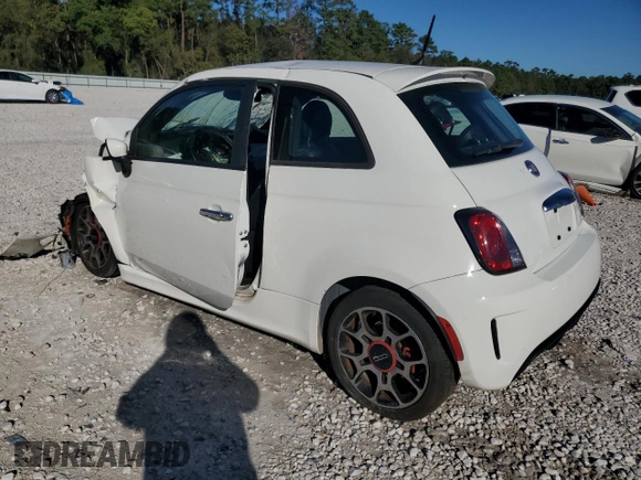 2015 FIAT 500 Turbo with VIN 3C3CFFHH4FT733516, listed as a Copart auction lot 81738334 with 0 mi miles and Salvage Title. Bid and sale history available at carsss.com. Image 2.