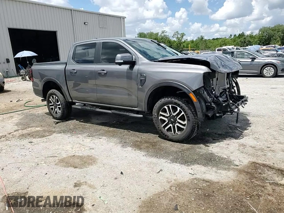 2024 Ford Ranger Lariat with VIN 1FTER4KH3RLE10731, listed as a Copart auction lot 60604675 with 8,566 mi miles and Salvage title. Bid and sale history available at DreamBid. Image 14.