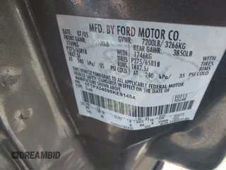 2005 Ford F-150 XLT с VIN 1FTPX04595KE91454, выставлен на аукционе IAAI как лот 41294791 с пробегом Не указан миль и . История ставок и продаж доступна на DreamBid. Изображение 9.