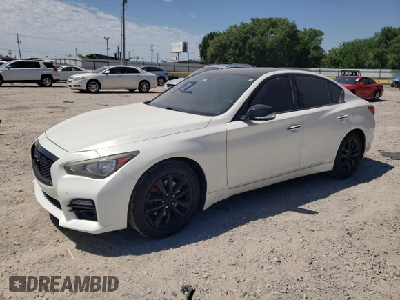 2014 Infiniti Q50 Sport with VIN JN1BV7AR4EM688426, listed as a Copart auction lot 57449405 with 125,605 mi miles and Salvage title. Bid and sale history available at DreamBid. Image 1.