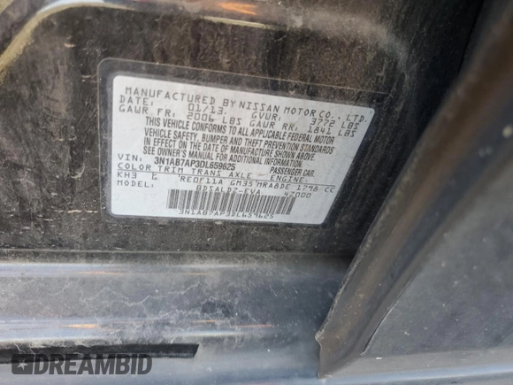 2013 Nissan Sentra z VIN 3N1AB7AC3DL659625, wystawiony jako Copart lot #88105005 z przebiegiem 166 912 mil mil oraz Szkoda całkowita • Salvage title. Historia ofert i sprzedaży dostępna na DreamBid. Obrazek 14.
