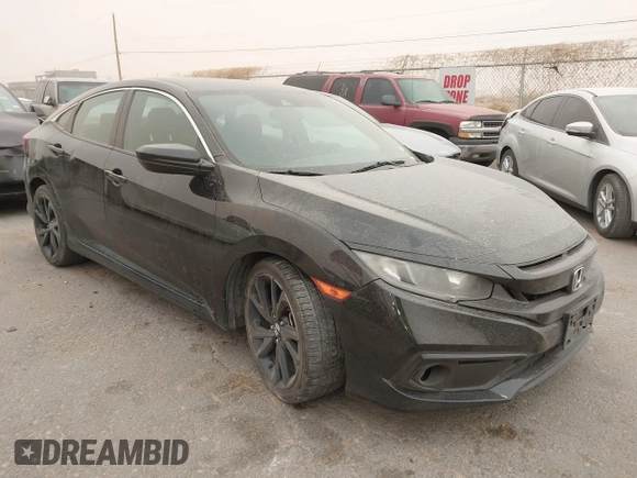 2019 Honda Civic Sedan Sport with VIN 19XFC2F85KE007482, listed as a IAAI auction lot 41545624 with 86,327 mi miles. Bid and sale history available at carsss.com. Image 1.